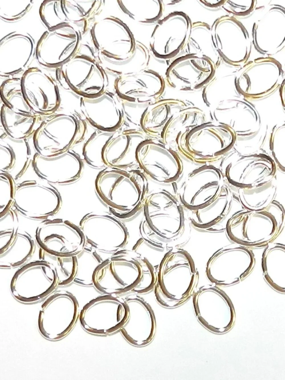 M6194 Silver 8mm Oval 16-gauge Plated Brass Jumpring 100pc